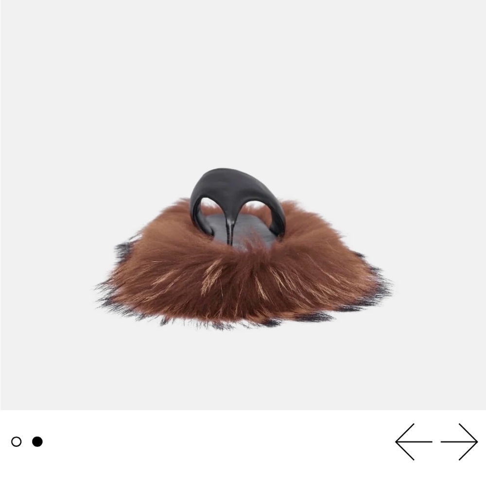 Hanifa Black and Brown Fur Slippers - Picture 2 of 4